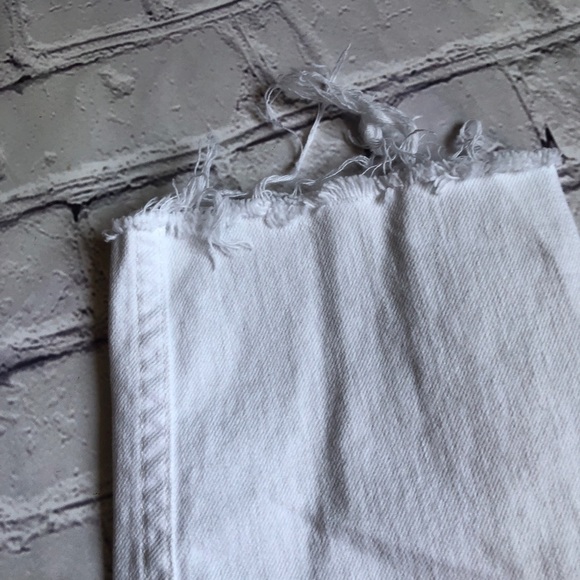 Rag & Bone mid rise skinny ankle raw hem white denim jean size 32 Host Pick - Picture 4 of 8